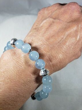 Doug Paulus Light Blue Aquamarine Bracelet with Silver Accents